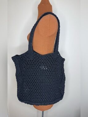 Universal Thread Black Crochet Tote Bag